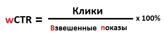 формула взвешенного wCTR Яндекс Директ